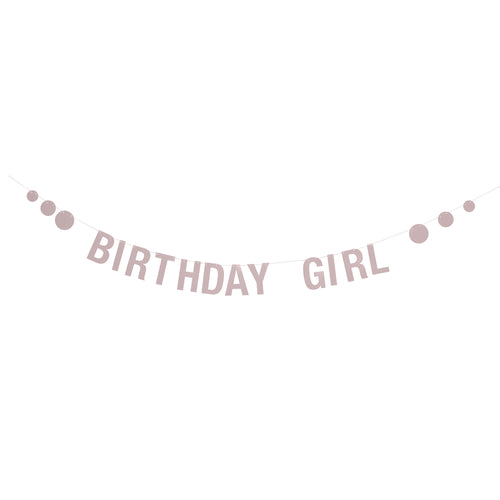 Birthday girl guirlande, rosa