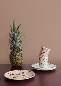 Terrazzo bamboo tallerken, rosa